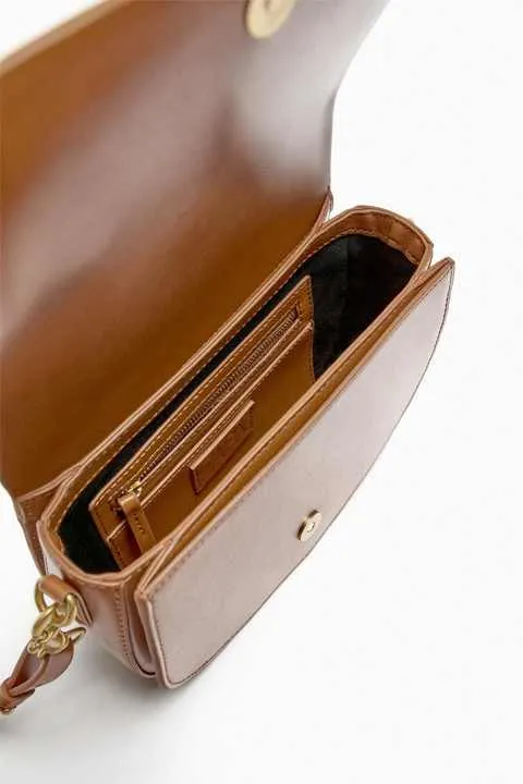 حقيبة نسائية-Sheep Leather Feeling Saddle Crescent