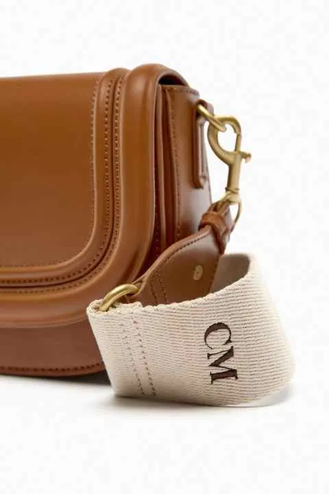حقيبة نسائية-Sheep Leather Feeling Saddle Crescent