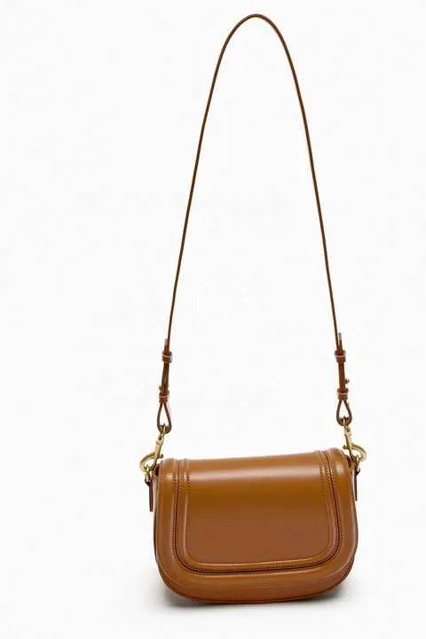 حقيبة نسائية-Sheep Leather Feeling Saddle Crescent