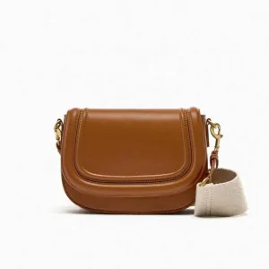 حقيبة نسائية-Sheep Leather Feeling Saddle Crescent