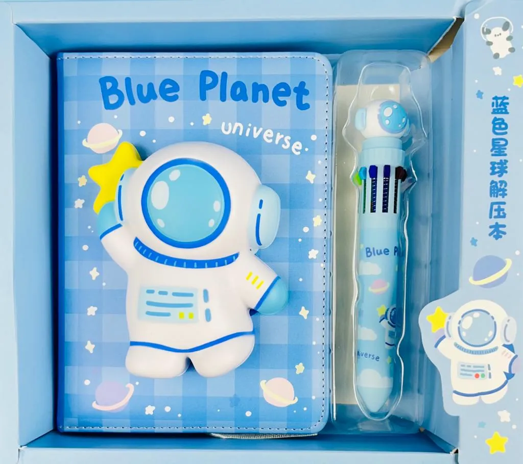 3D Cartoon Squishy Destress Notebook Diary With  Multicolor Pen  For Kids
