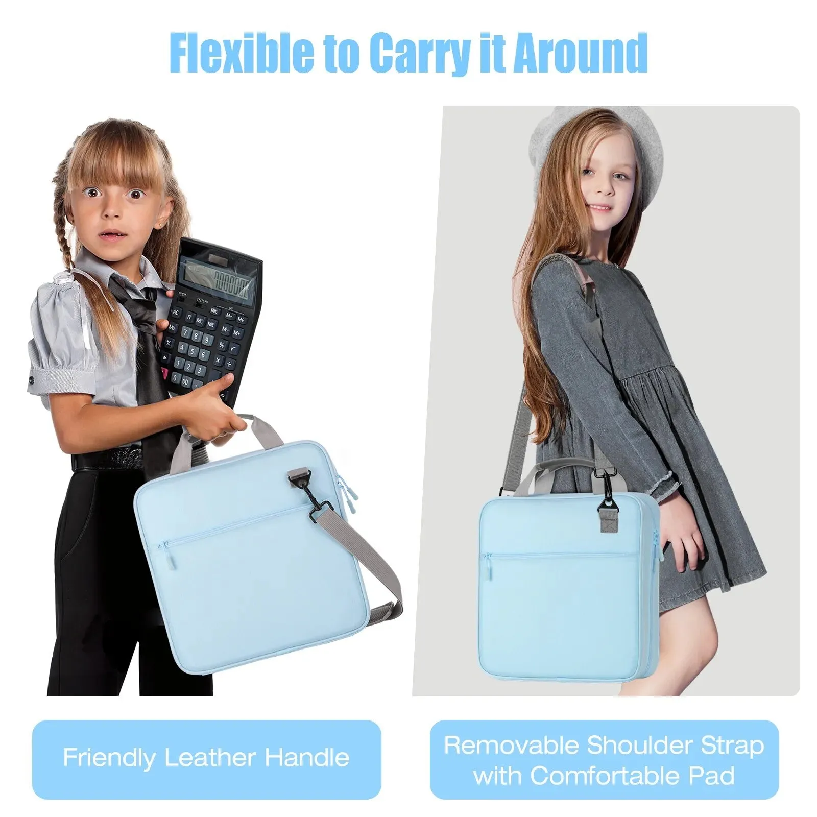 500 Sheet Capacity Multi-pocket School Binder with Zipper for Middle School