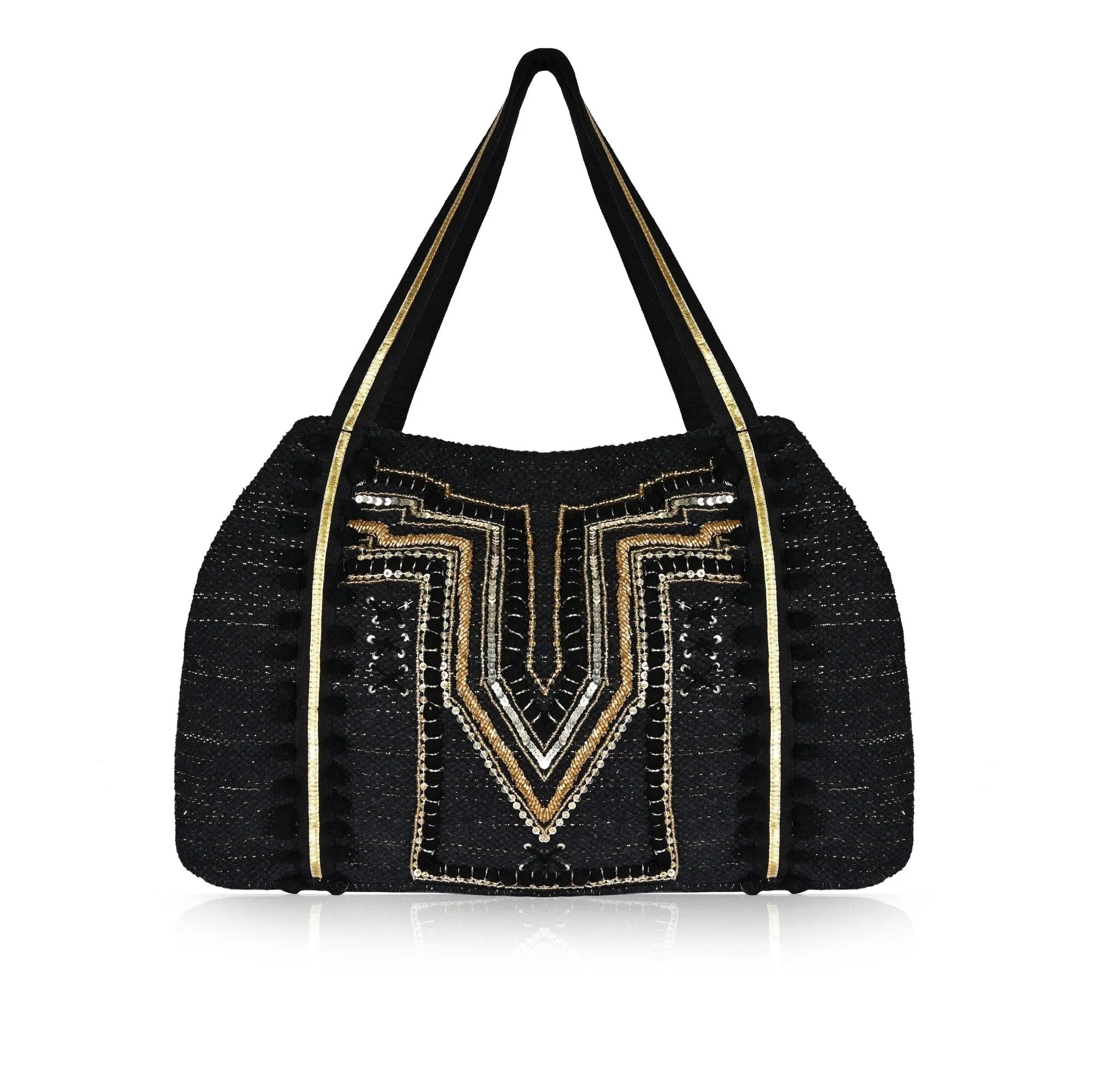ABS301B Hand Beaded Lux Love tote