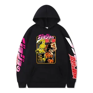 Anime JoJo Bizarre Adventure Print Hoodies Harajuku Oversized Sweatshirts Streetwear Long Sleeve Pullover