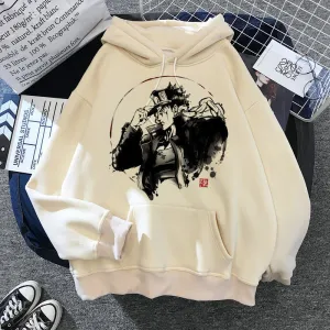 Anime JOJO's Bizarre Adventure Kujo Jotaro Casual Hip Pop Hoodies Oversized Hooded Sweatshirt