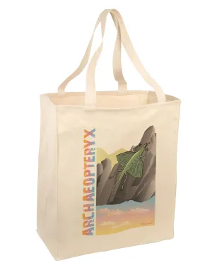 Archaopteryx - With Name Large Grocery Tote Bag by TooLoud