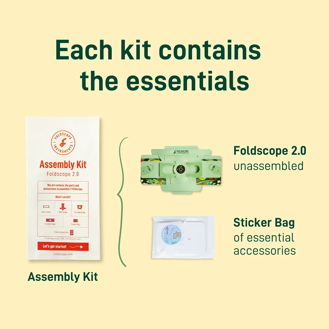 Basic Classroom Kit 2.0 (20 Foldscope 2.0 Paper Microscopes).