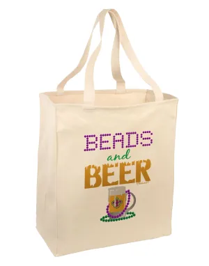 Beads And Beer Large Grocery Tote Bag