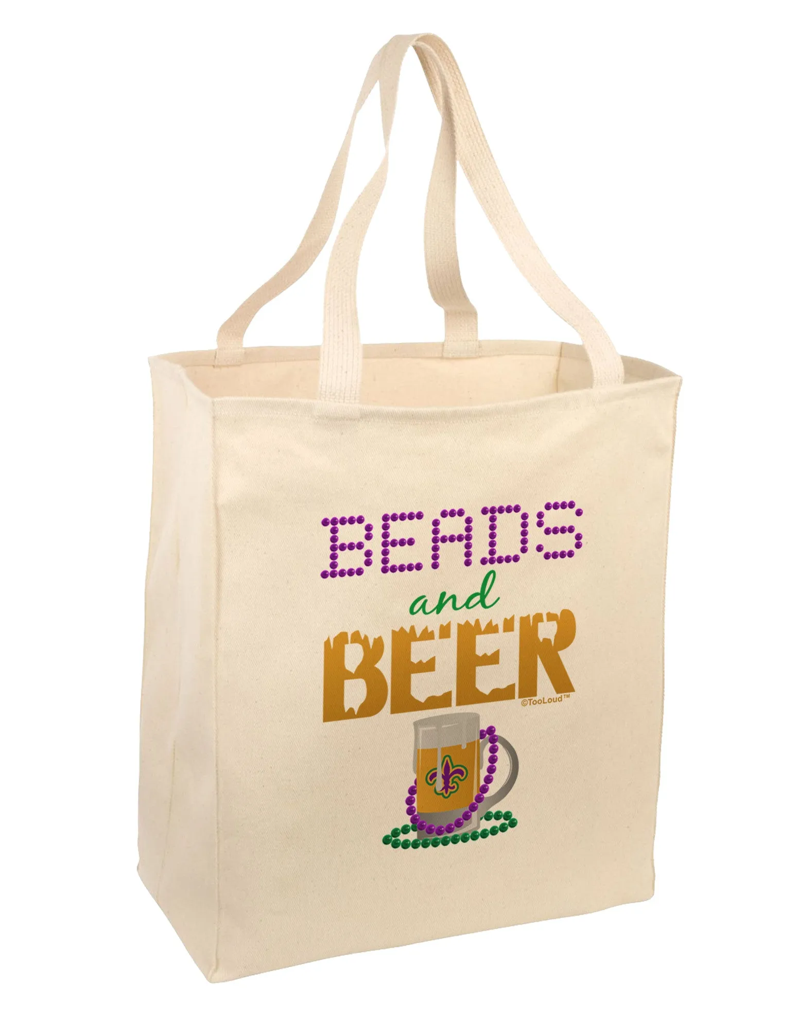 Beads And Beer Large Grocery Tote Bag