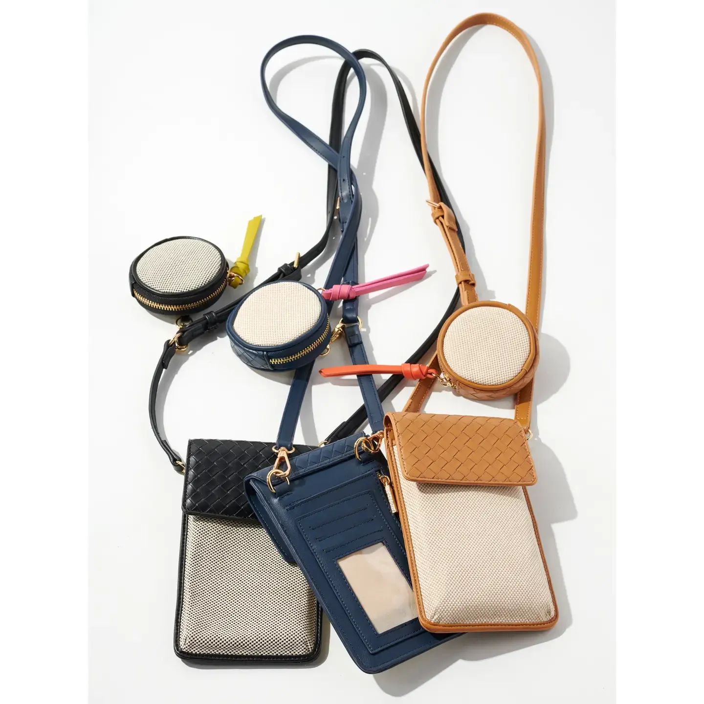 Frankie Phone Holder  Black Crossbody with Removable Coin Pouch