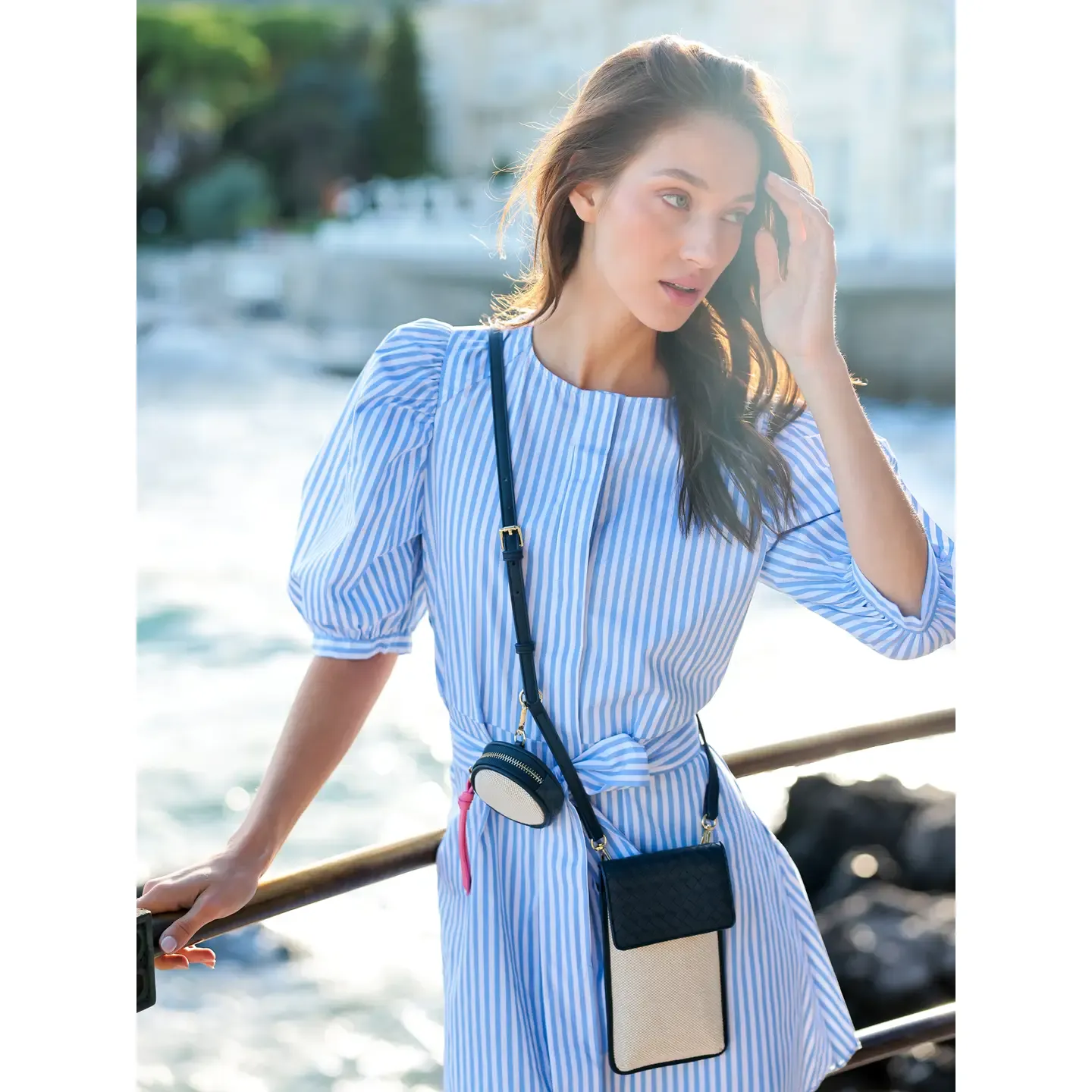 Frankie Phone Holder  Black Crossbody with Removable Coin Pouch