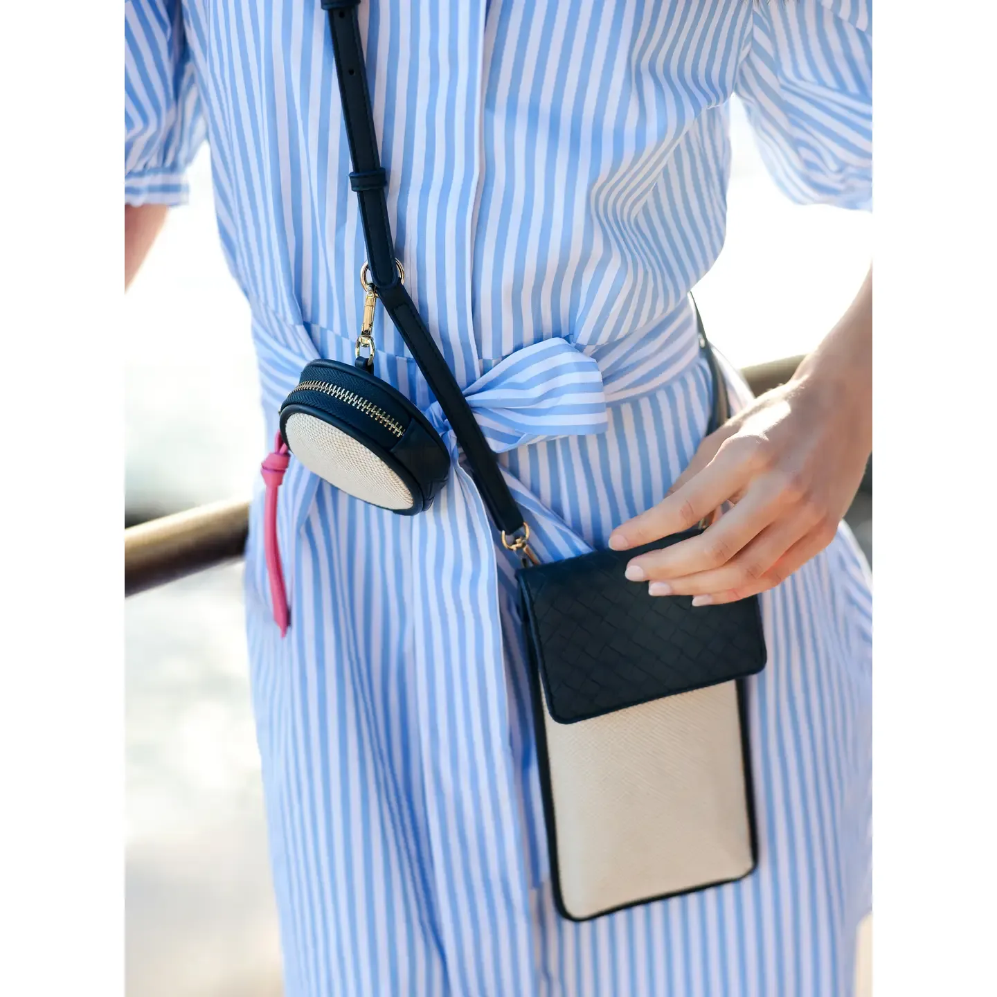 Frankie Phone Holder  Black Crossbody with Removable Coin Pouch