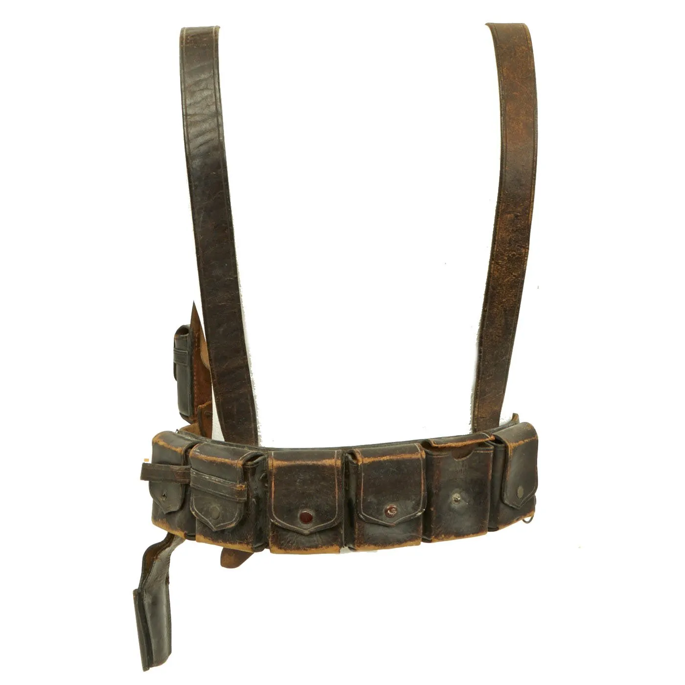 Original Rare WWI Imperial German West Africa Colonial Troops Schützentruppen Leather Belt & Pouch Rig