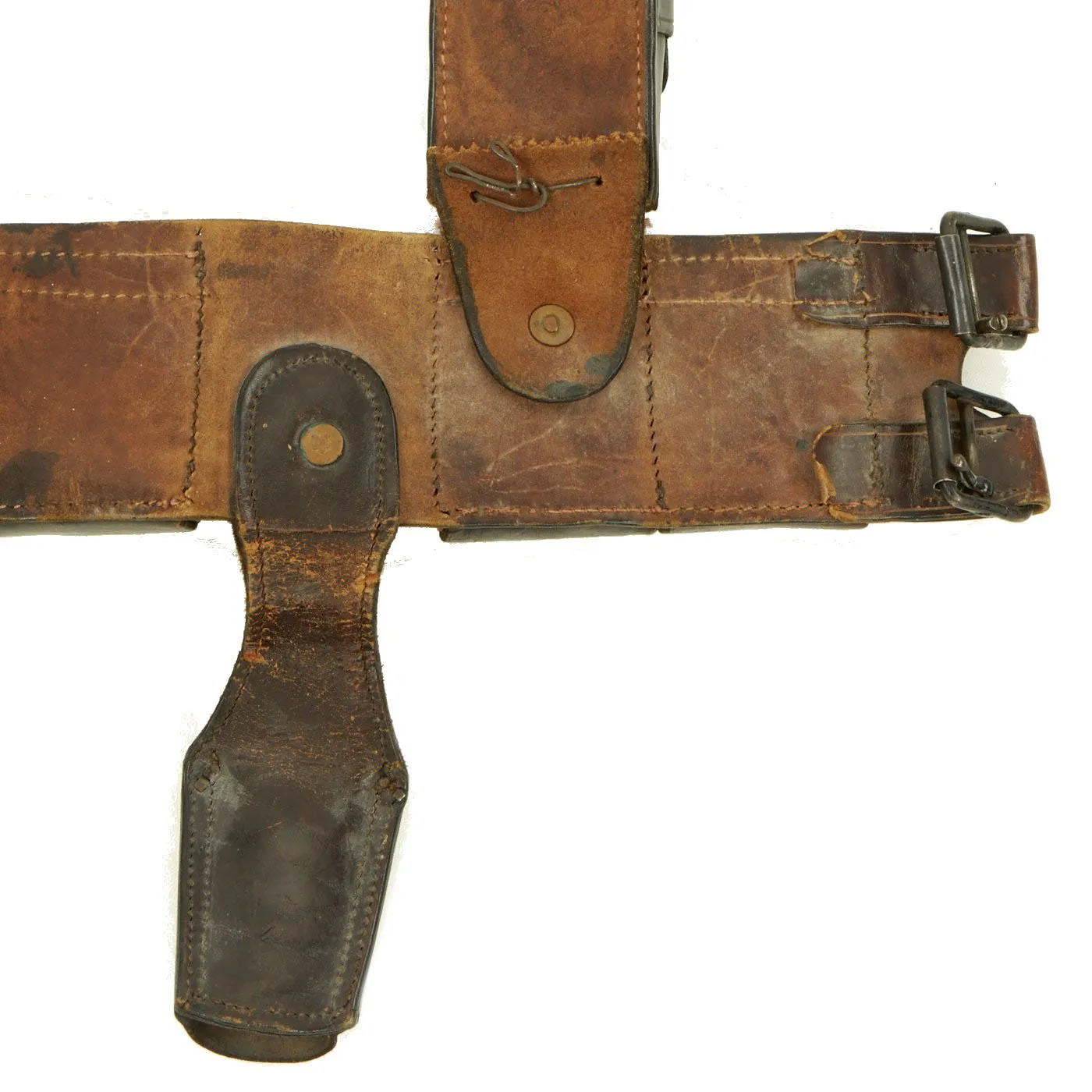 Original Rare WWI Imperial German West Africa Colonial Troops Schützentruppen Leather Belt & Pouch Rig