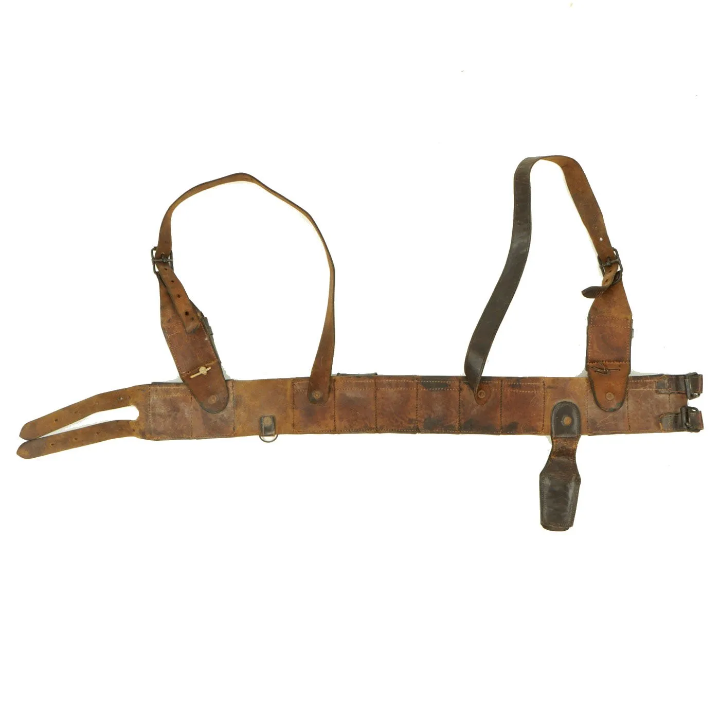 Original Rare WWI Imperial German West Africa Colonial Troops Schützentruppen Leather Belt & Pouch Rig