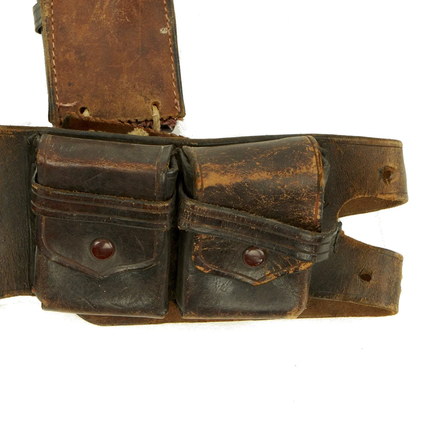 Original Rare WWI Imperial German West Africa Colonial Troops Schützentruppen Leather Belt & Pouch Rig