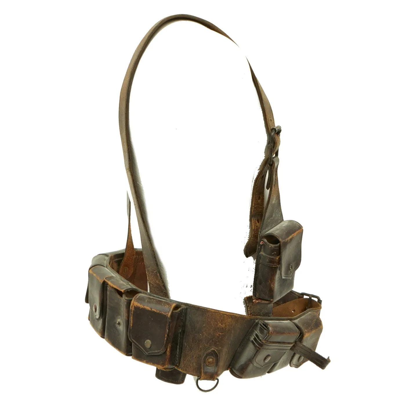 Original Rare WWI Imperial German West Africa Colonial Troops Schützentruppen Leather Belt & Pouch Rig