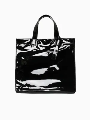 Patent Lg Shopping Tote Black