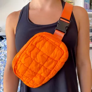 Puff Fanny Pack, Puff Waist Bag- Orange