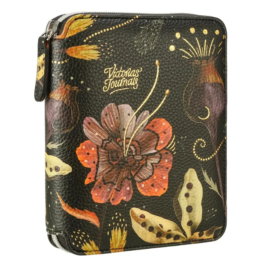 Victoria's Journals Zippered Vegan Leather Portfolio Diary - Fall