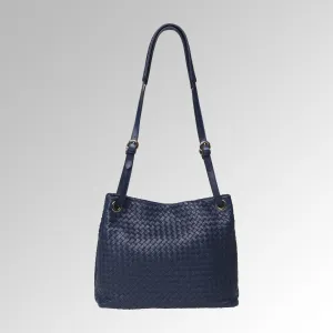 WOVEN NAPPA SHOULDER TOTE